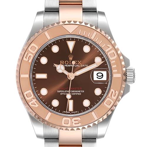 Photo of Rolex Yachtmaster 37 Midsize Steel Rose Gold Mens Watch 268621 Box Card