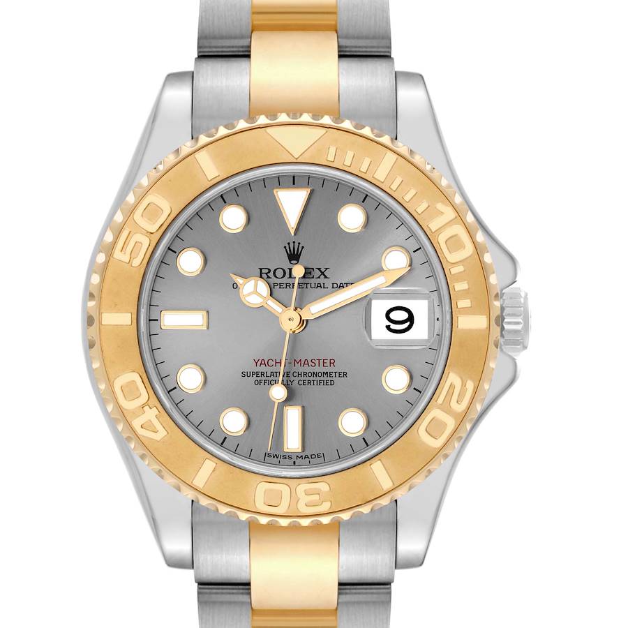 Rolex Yachtmaster Midsize Steel Yellow Gold Mens Watch 168623 Box Card SwissWatchExpo