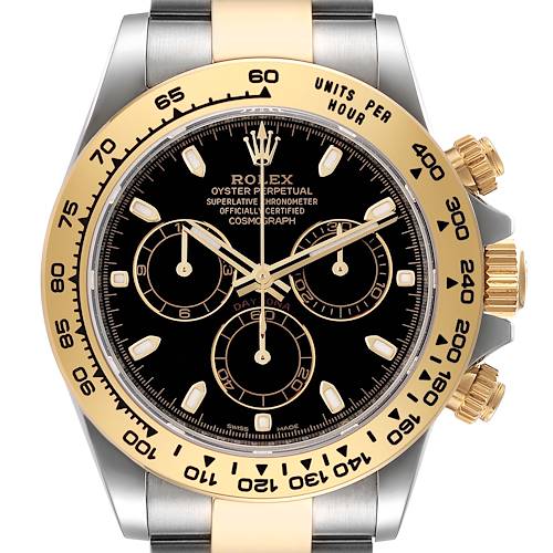 Photo of Rolex Cosmograph Daytona Steel Yellow Gold Black Dial Watch 116503 Box Card