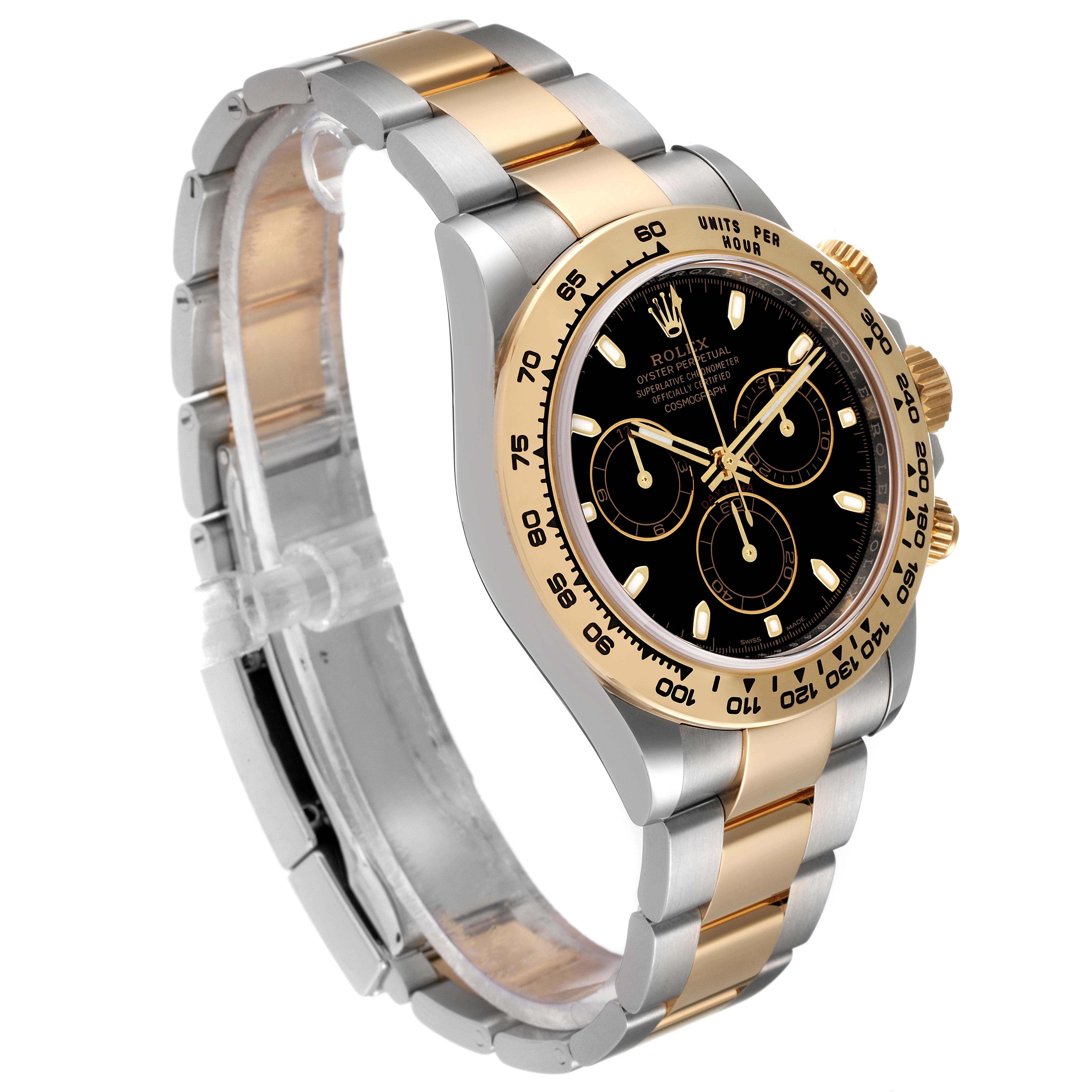 Rolex Cosmograph Daytona Steel Yellow Gold Black Dial Watch 116503 Box ...