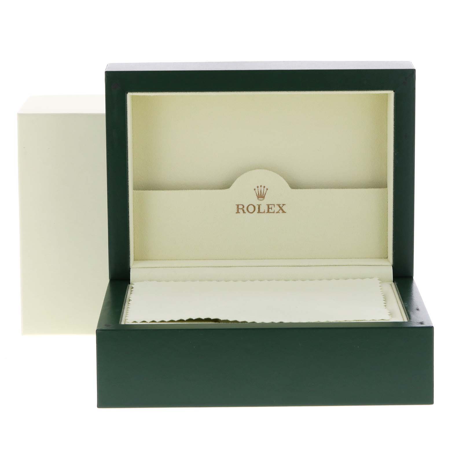 The image shows an open box for the Rolex GMT-Master 16710 Men's Stainless Steel Black Dial 16710 Men's Stainless Steel Black Dial watch at a straight-on angle, displaying the inner lining and branding.