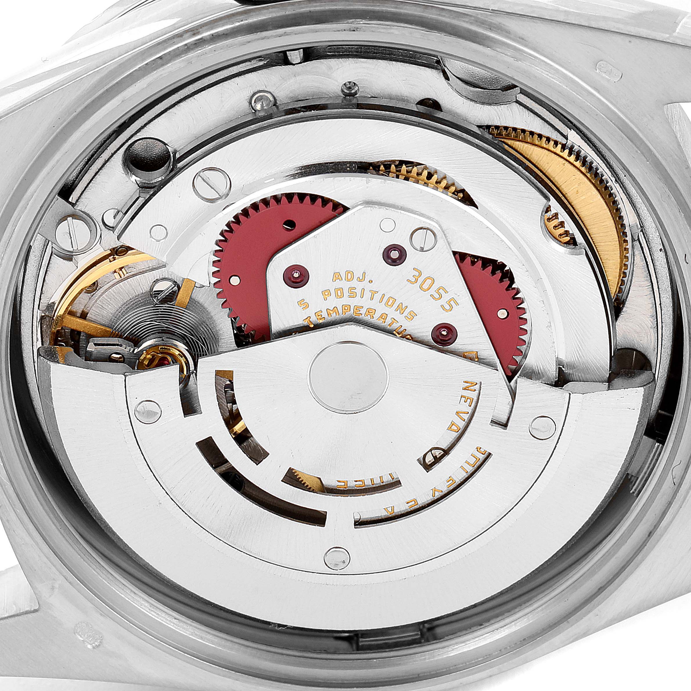 The image shows the internal movement of the Rolex President 18139 Men's White Gold Grey Dial 18139 Men's White Gold Grey Dial model watch, viewed from the back case removed.