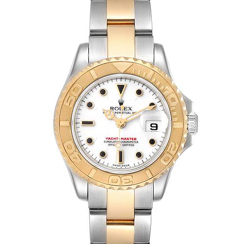 Photo of Rolex Yachtmaster 29mm White Dial Steel Yellow Gold Watch 169623 Box Papers