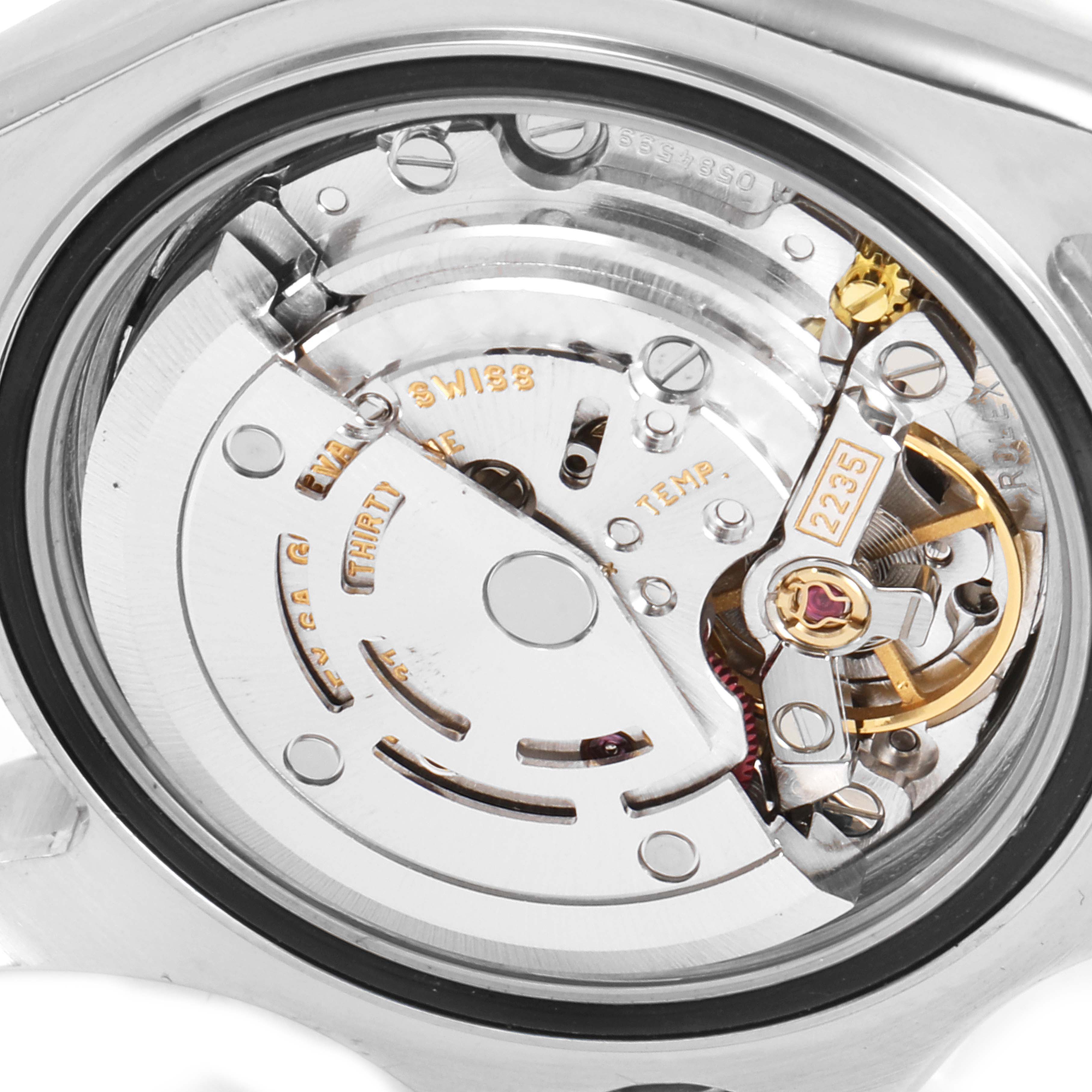 This image shows the movement and internal mechanics of a Rolex Yacht-Master 169623 Women's Steel and Gold (two tone) White Dial 169623 Women's Steel and Gold (two tone) White Dial watch.