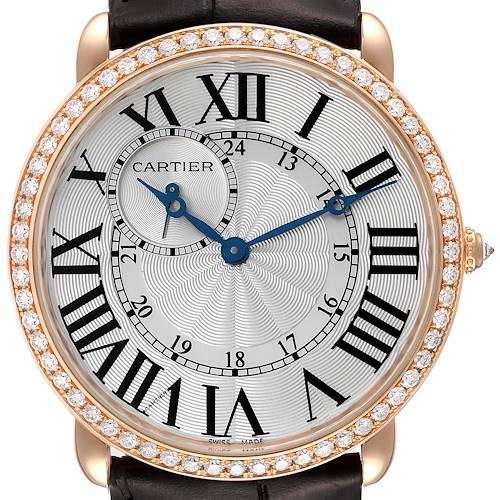 Photo of Cartier Ronde Louis 18K Rose Gold Diamond Bezel Mens Watch WR007001