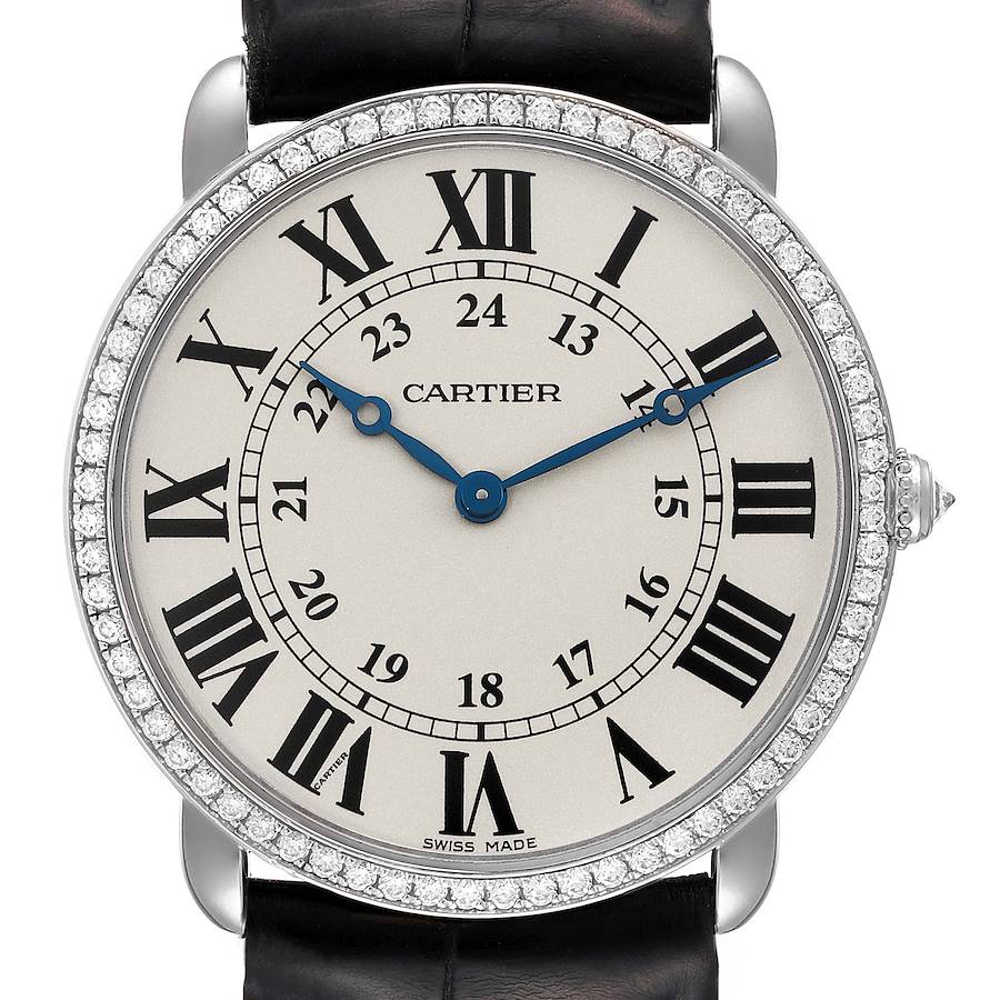 Cartier Ronde Louis White Gold Diamond Ladies Watch WR000551 SwissWatchExpo
