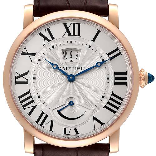 Photo of Cartier Rotonde Power Reserve 18k Rose Gold Silver Dial Mens Watch W1556252