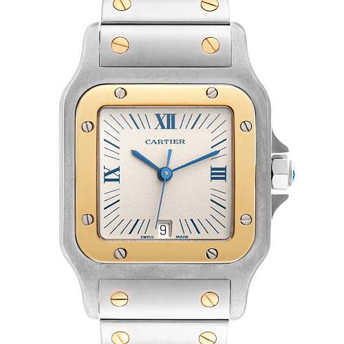 Photo of Cartier Santos Galbee 29mm Steel Yellow Gold Mens Watch 187901 Box Papers