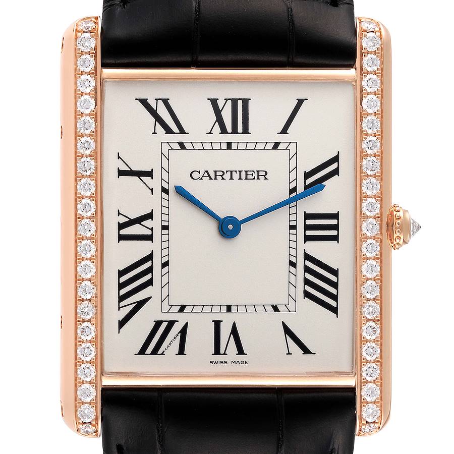 Cartier Tank Louis XL 18k Rose Gold Diamond Watch WT200005 SwissWatchExpo