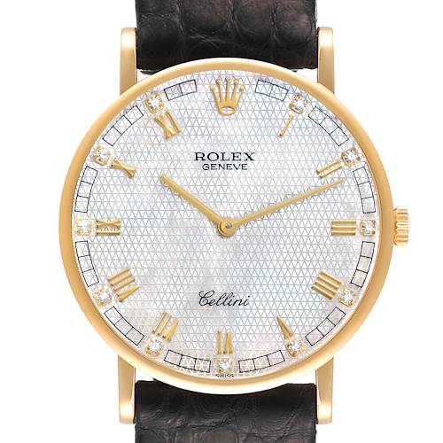 Photo of Rolex Cellini Classic Yellow Gold MOP Diamond Dial Ladies Watch 5112