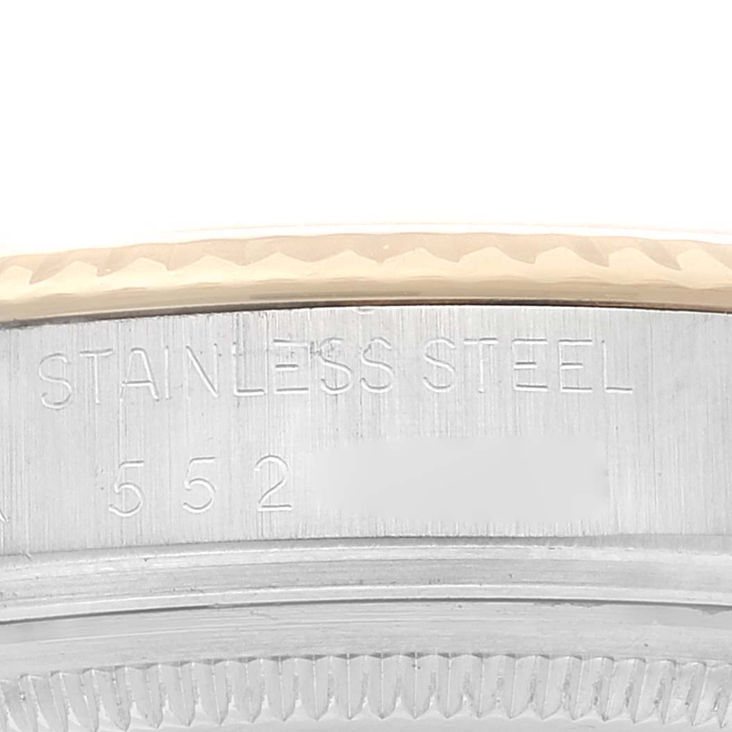 The image shows a close-up of the side engraving on the stainless steel casing of the Rolex Vintage Collection 16013 Men's Steel and Gold (two tone) Champagne Dial 16013 Men's Steel and Gold (two tone) Champagne Dial model.