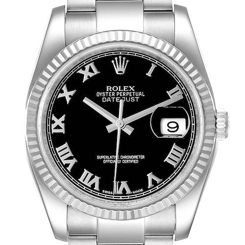 Photo of NOT FOR SALE - Rolex Datejust Steel 18K White Gold Black Dial Mens Watch 116234 - PARTIAL PAYMENT