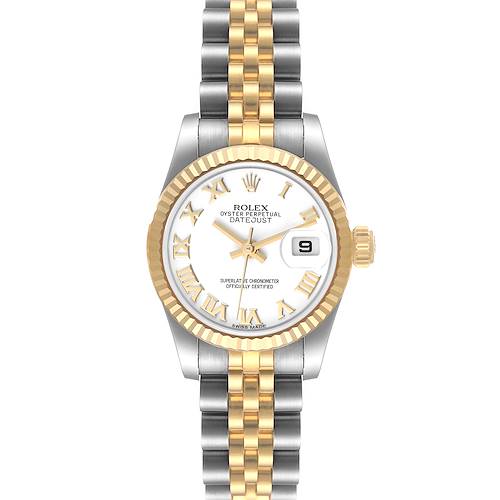 Photo of Rolex Datejust Steel Yellow Gold White Dial Ladies Watch 179173 Box Card