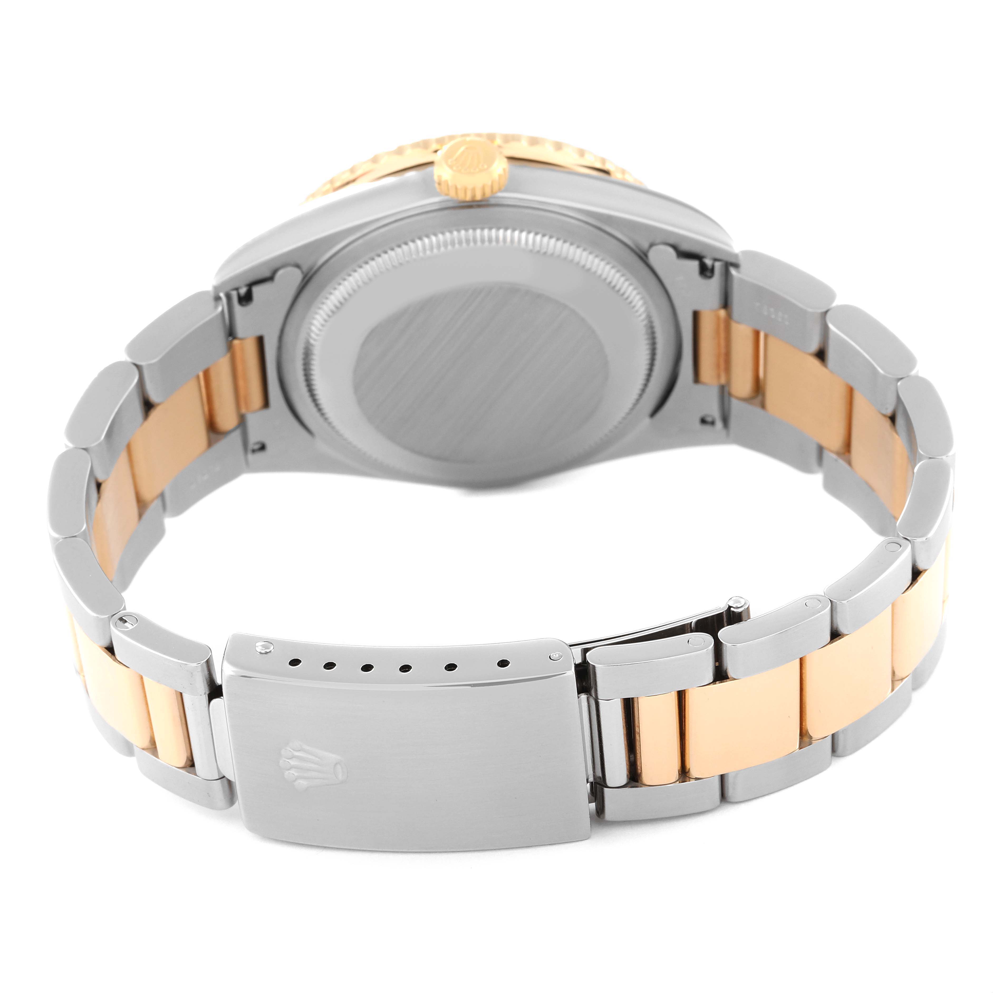 The image shows the back case and bracelet of the Rolex Turn-o-Graph 16263 Men
s Steel and Gold (two tone) White Dial 16263 Men
s Steel and Gold (two tone) White Dial watch, highlighting the clasp and link details.