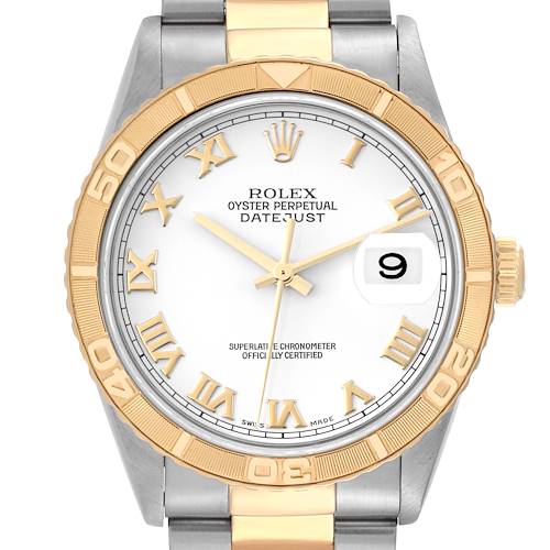 Photo of Rolex Datejust Turnograph Steel Yellow Gold Mens Watch 16263 Box Papers