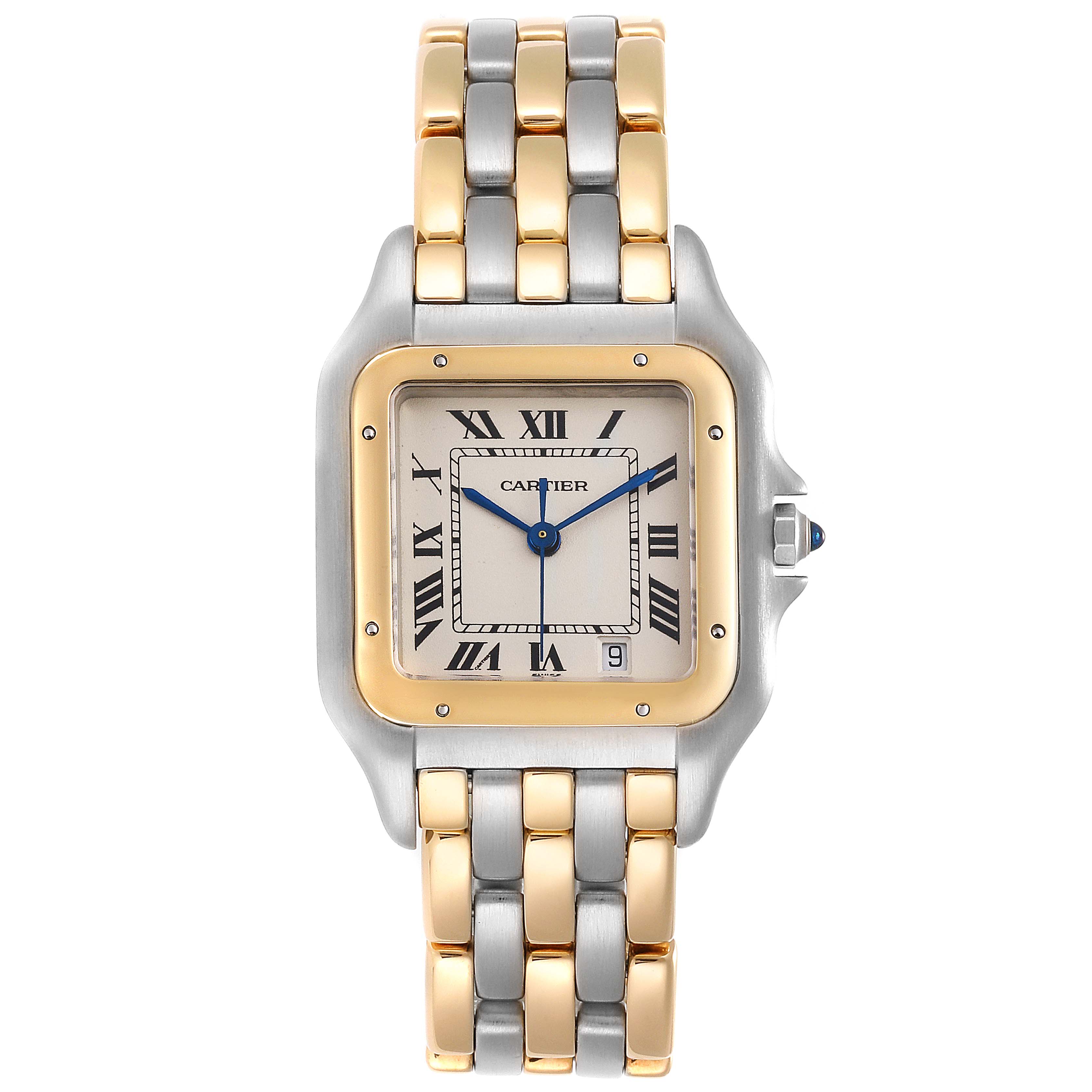 Cartier Panthere Large Steel 18K Yellow Gold Three Row Watch W25028B6 ...