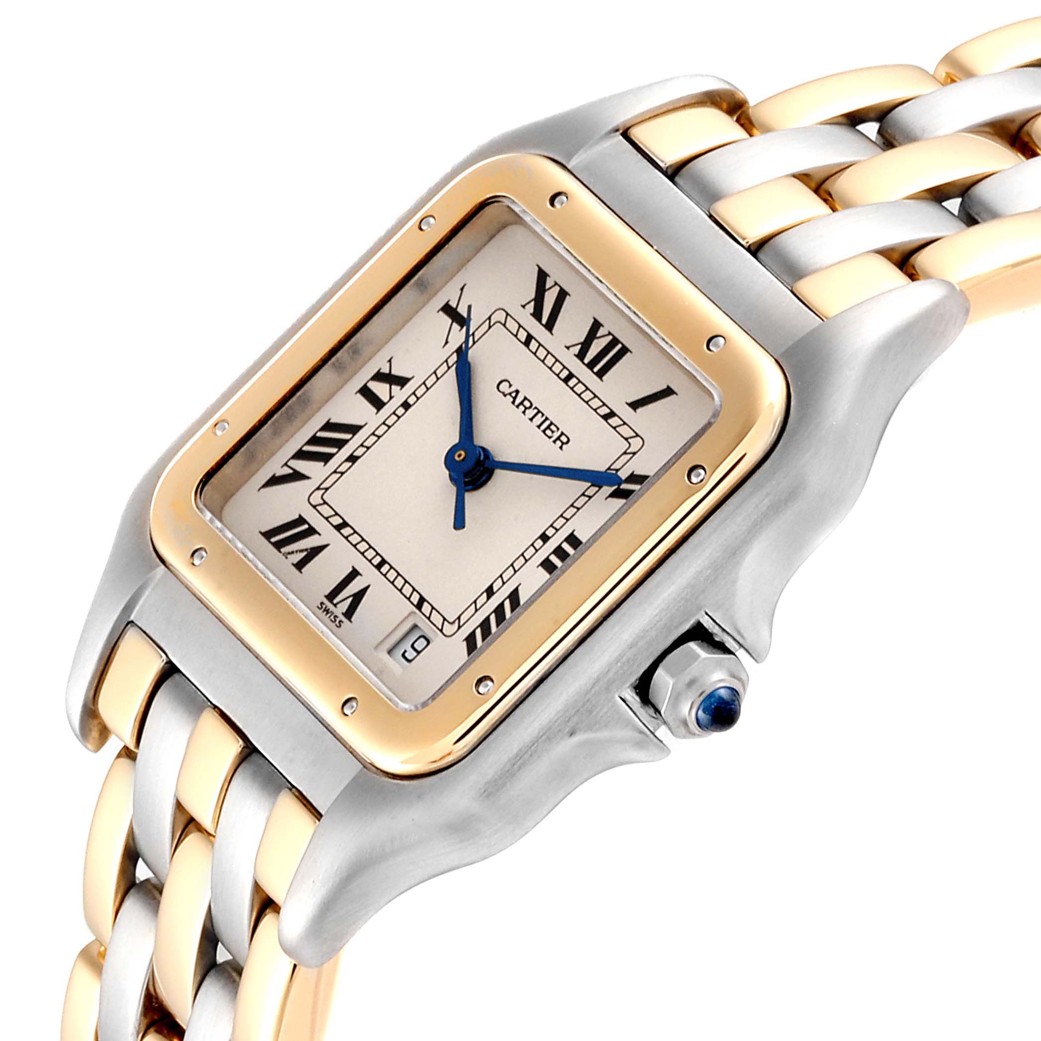 Cartier スクエアプレート パンサー 箱付 Cartier Panthere Steel and Gold (two tone) W25028B6 | Stock