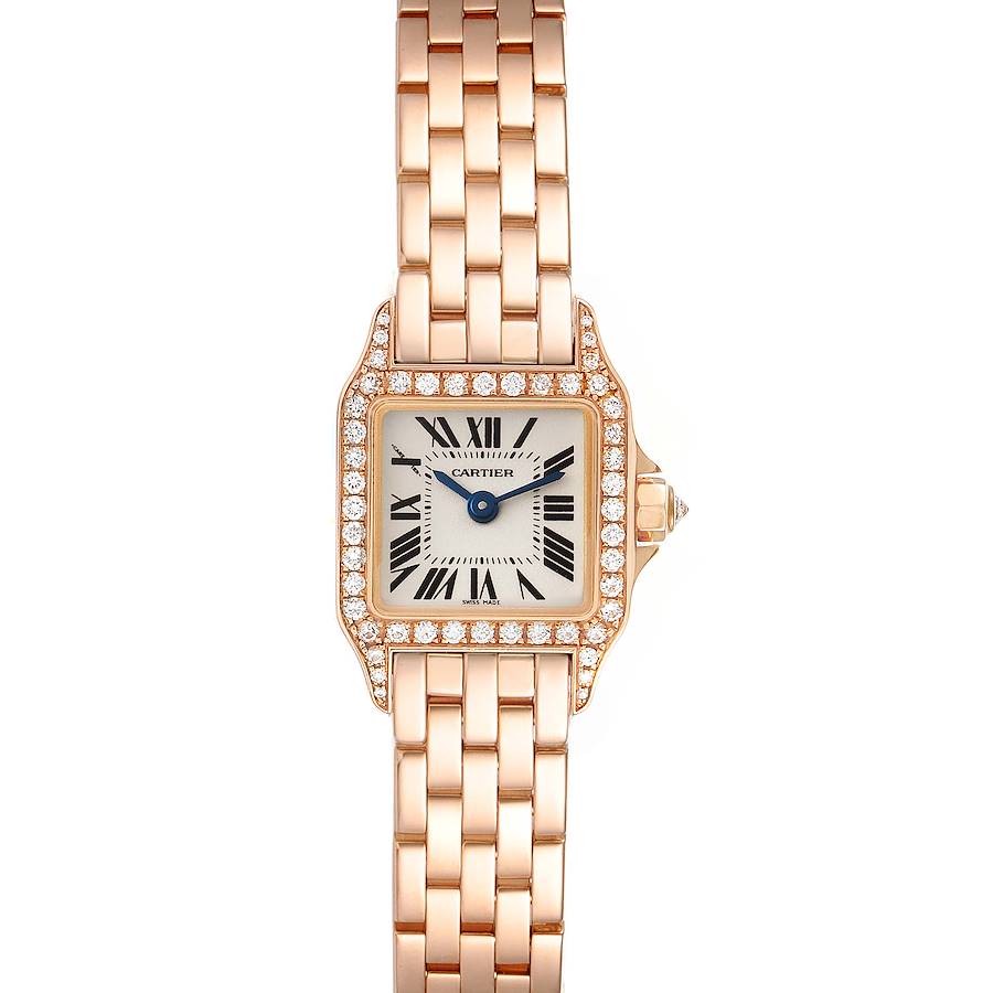 Cartier Santos Demoiselle Mini Rose Gold Diamond Ladies Watch WF9011Z8 SwissWatchExpo
