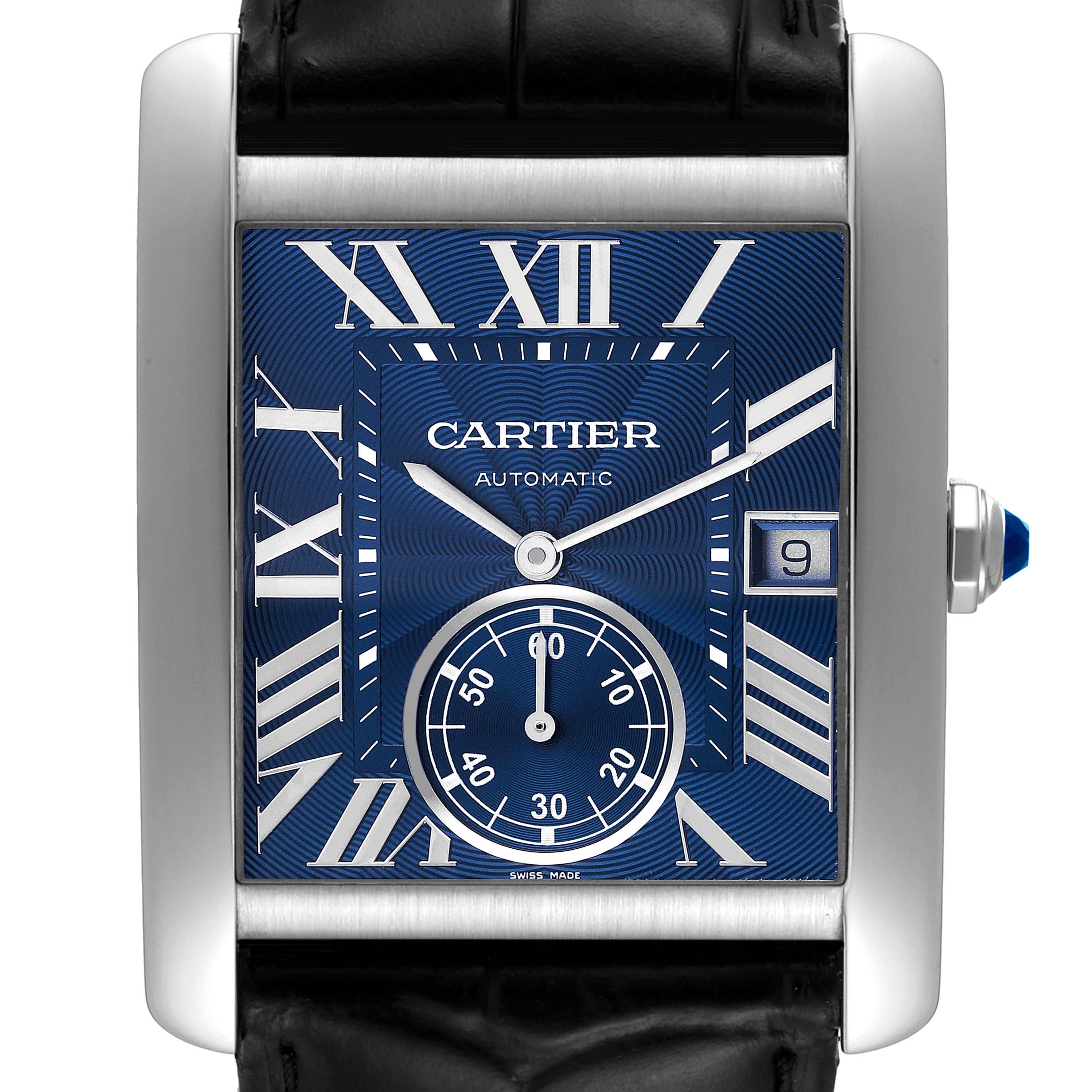 Cartier Tank MC Blue Dial Automatic Steel Mens Watch WSTA0010 ...