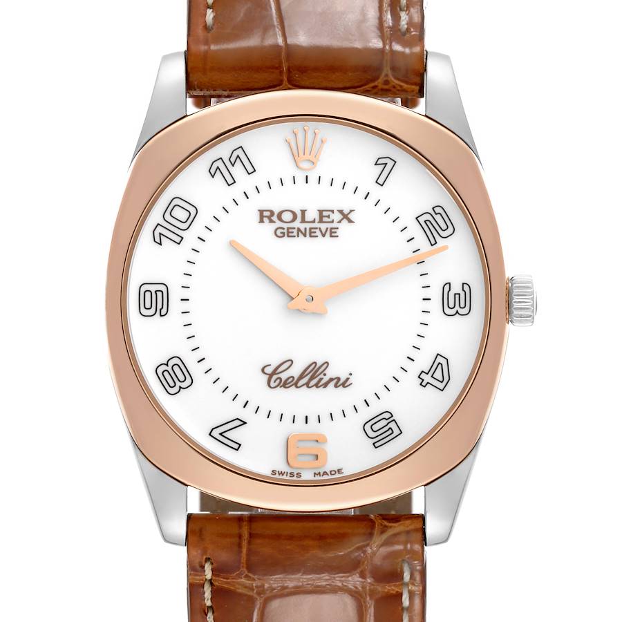 Rolex Cellini Danaos White Rose Gold Mens Watch 4233 Card SwissWatchExpo