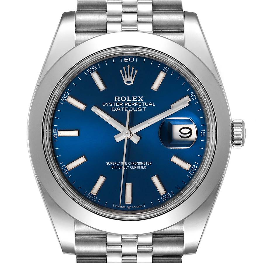 Rolex Datejust 41 Blue Dial Jubilee Bracelet Steel Watch 126300 Unworn SwissWatchExpo