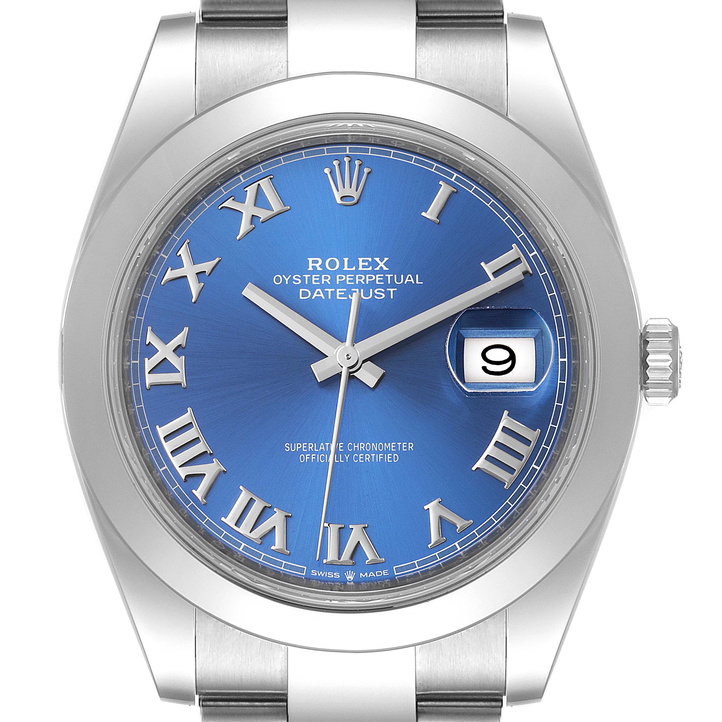 rolex datejust blue roman dial