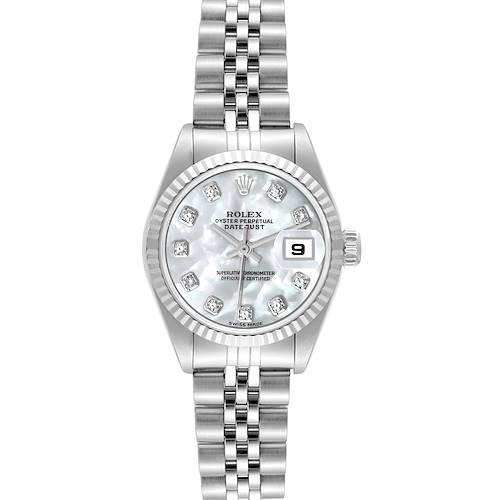 Photo of Rolex Datejust Steel White Gold Mother of Pearl Diamond Ladies Watch 79174