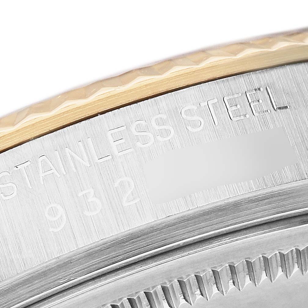 The image shows the side of a Rolex Vintage Collection 16013 Men's Steel and Gold (two tone) White Dial watch focusing on the stainless steel case and markings.