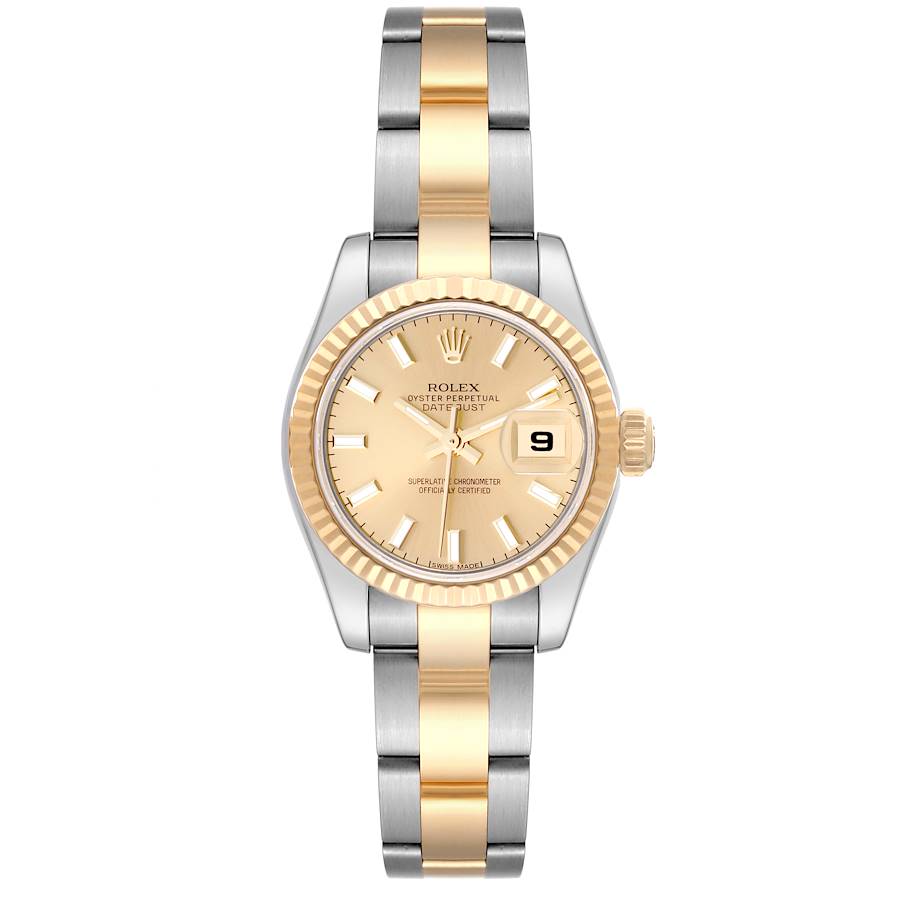 Rolex Datejust Steel Yellow Gold Champagne Dial Ladies Watch 179173 SwissWatchExpo