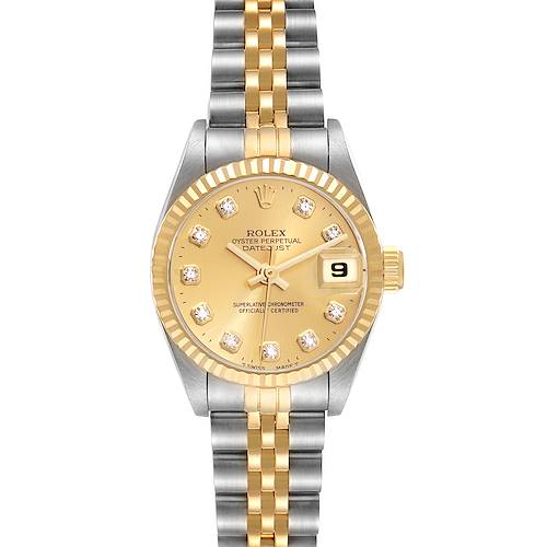 Photo of Rolex Datejust Steel Yellow Gold Diamond Dial Ladies Watch 69173