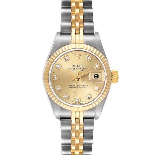 Photo of Rolex Datejust Steel Yellow Gold Diamond Dial Ladies Watch 69173