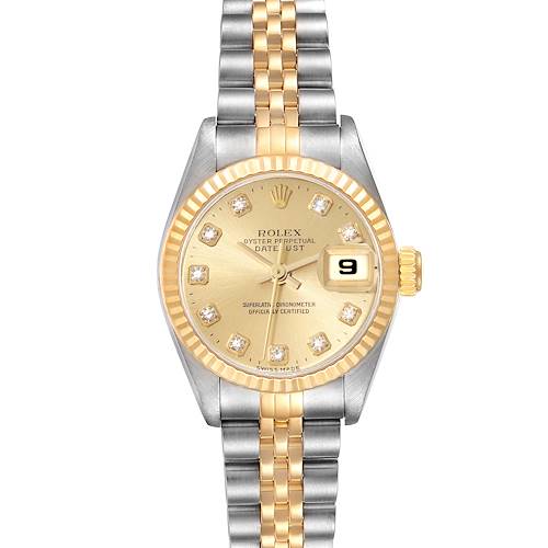 Photo of Rolex Datejust Steel Yellow Gold Diamond Dial Ladies Watch 69173