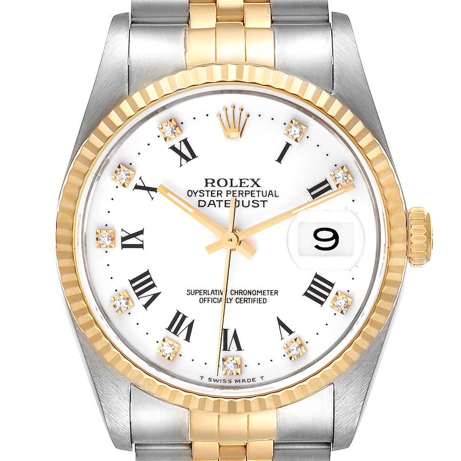 NOT FOR SALE Rolex Datejust Steel Yellow Gold White Diamond Dial Mens Watch 16233 PARTIAL PAYMENT SwissWatchExpo