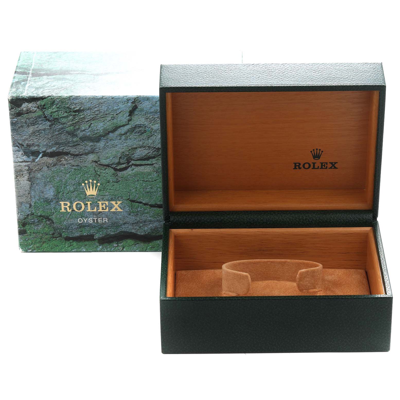 The image shows an open box for a Rolex GMT-Master model, model number 16710, with the outer box visible, displaying the interior suited for a men's watch.