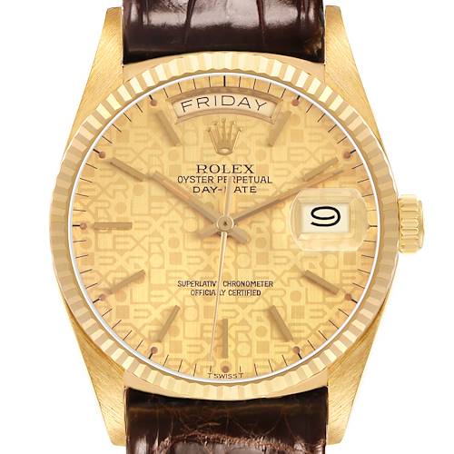 Photo of Rolex President Day-Date Yellow Gold Champagne Dial Mens Watch 18038