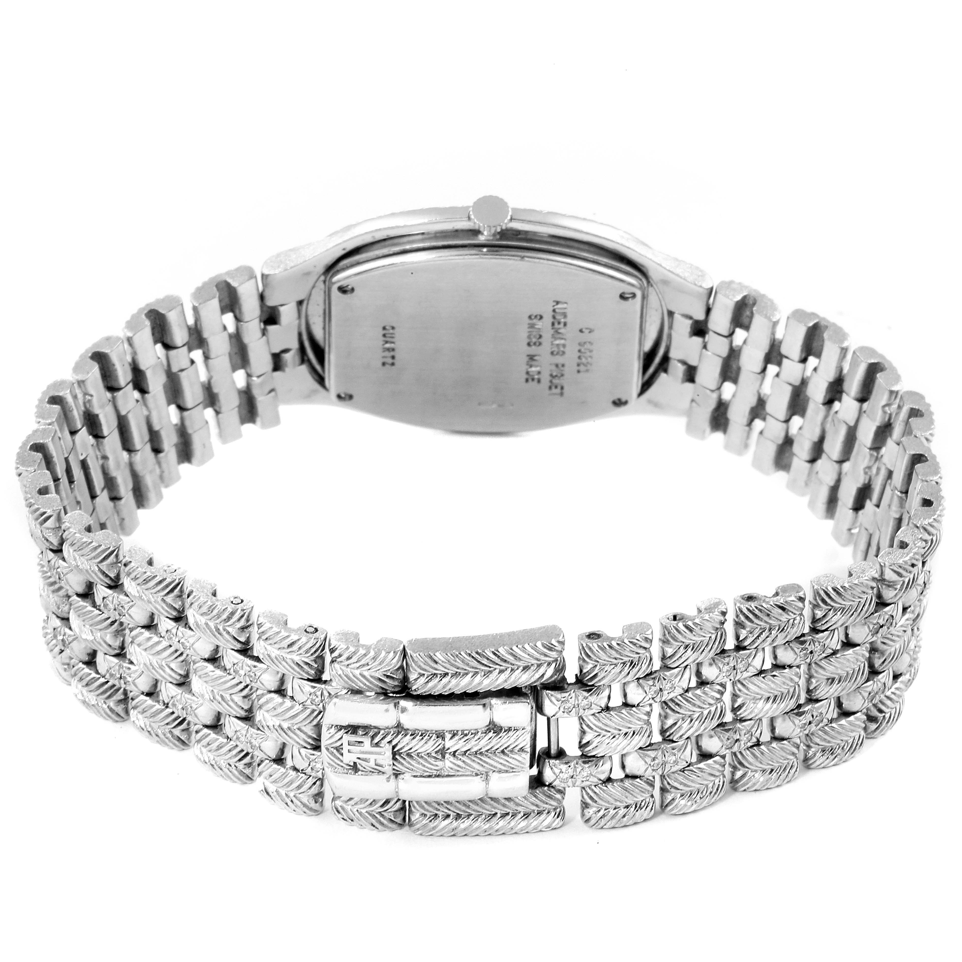 This image shows the back view of a Vintage Audemars Piguet watch, focusing on the case back and bracelet.