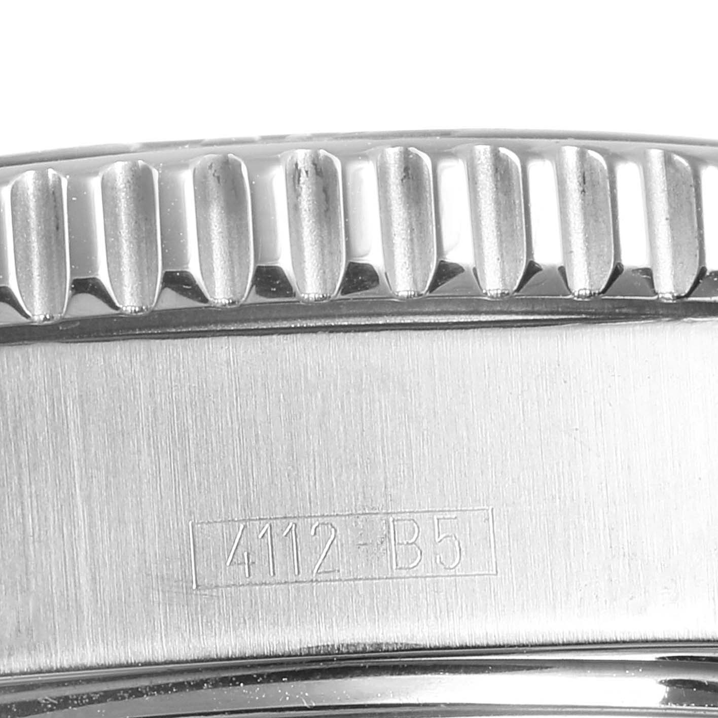 The image shows a close-up of the side of the Breitling Superocean A17391 Men's Stainless Steel Black Dial A17391 Men's Stainless Steel Black Dial watch, highlighting the bezel and part of the case with an engraved model number.