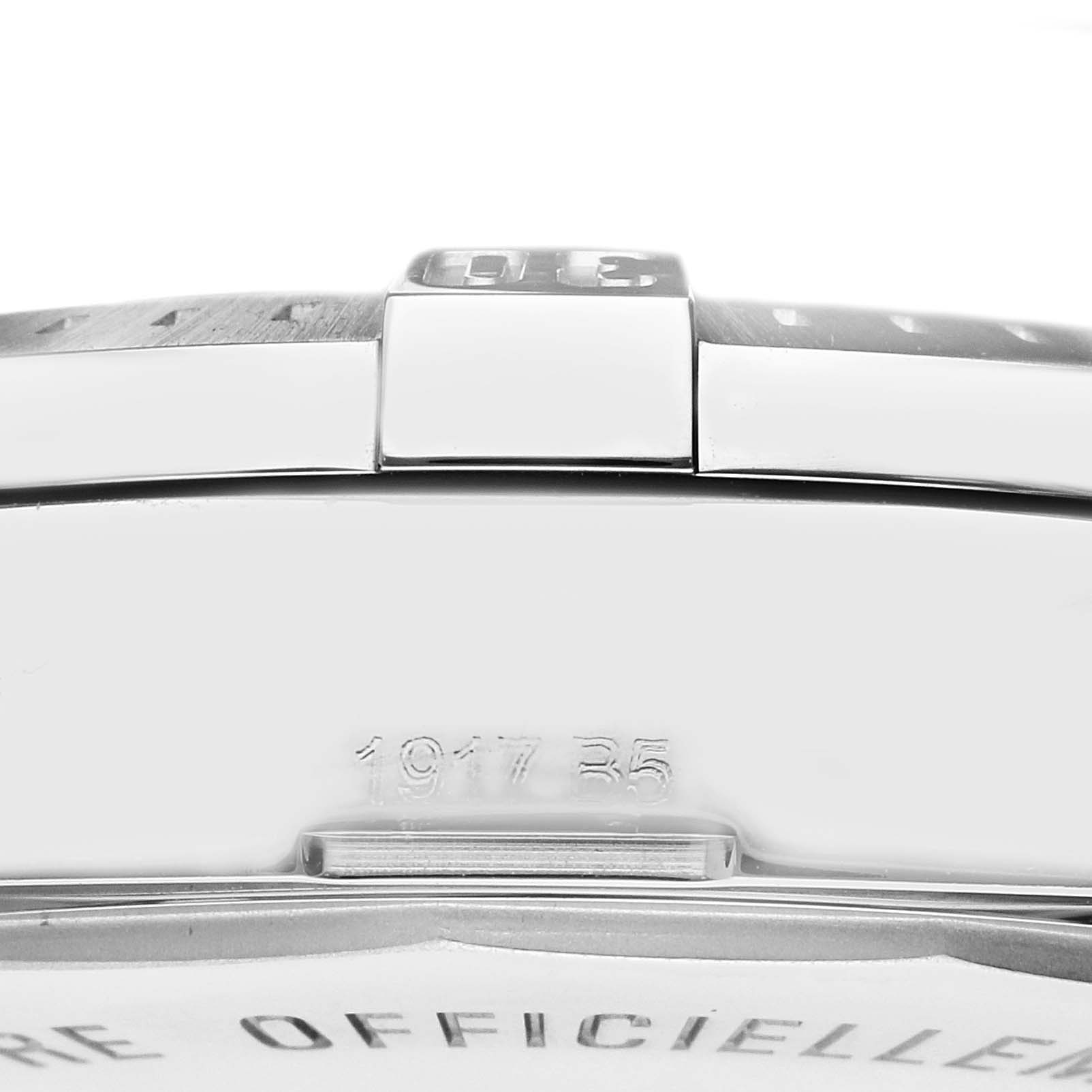 The image shows a close-up angled view of the side of a Breitling Colt model A17388, focusing on the bezel and part of the watch case.