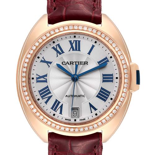 Photo of Cartier Cle 18K Rose Gold Diamond Automatic Ladies Watch WJCL0013