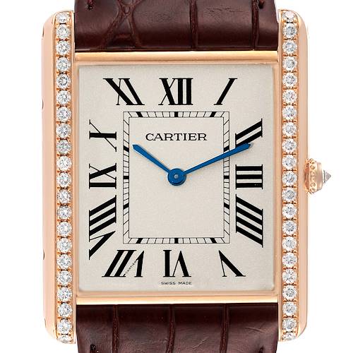 Photo of Cartier Tank Louis XL 18k Rose Gold Diamond Watch WT200005 Box Papers