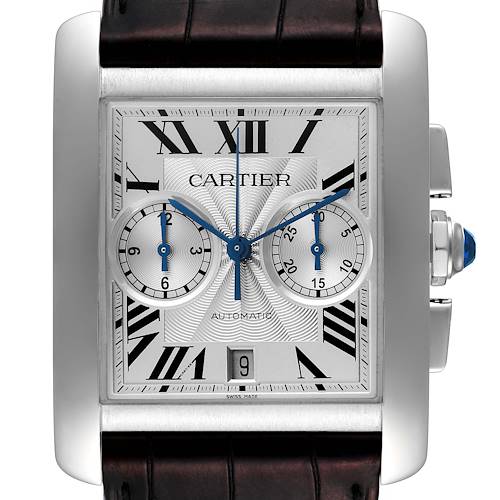 Photo of Cartier Tank MC Silver Dial Automatic Chronograph Mens Watch W5330007 Box Papers
