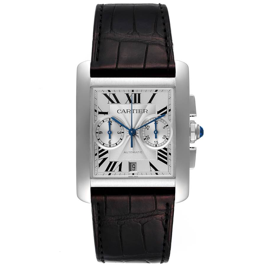 Cartier Tank MC Silver Dial Automatic Chronograph Mens Watch