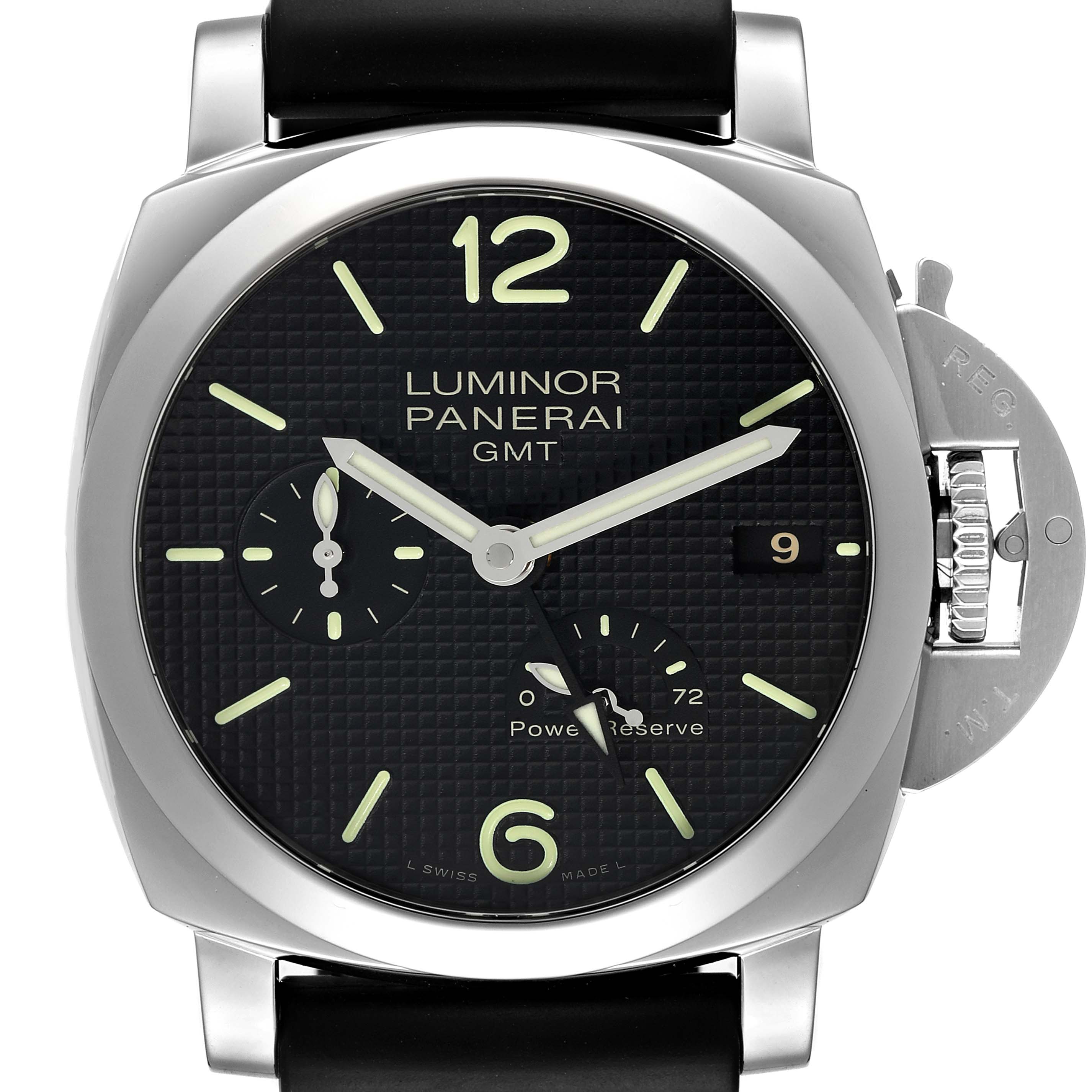 Panerai Luminor 1950 Power Reserve 3 Day GMT Watch PAM00537 Box Papers ...