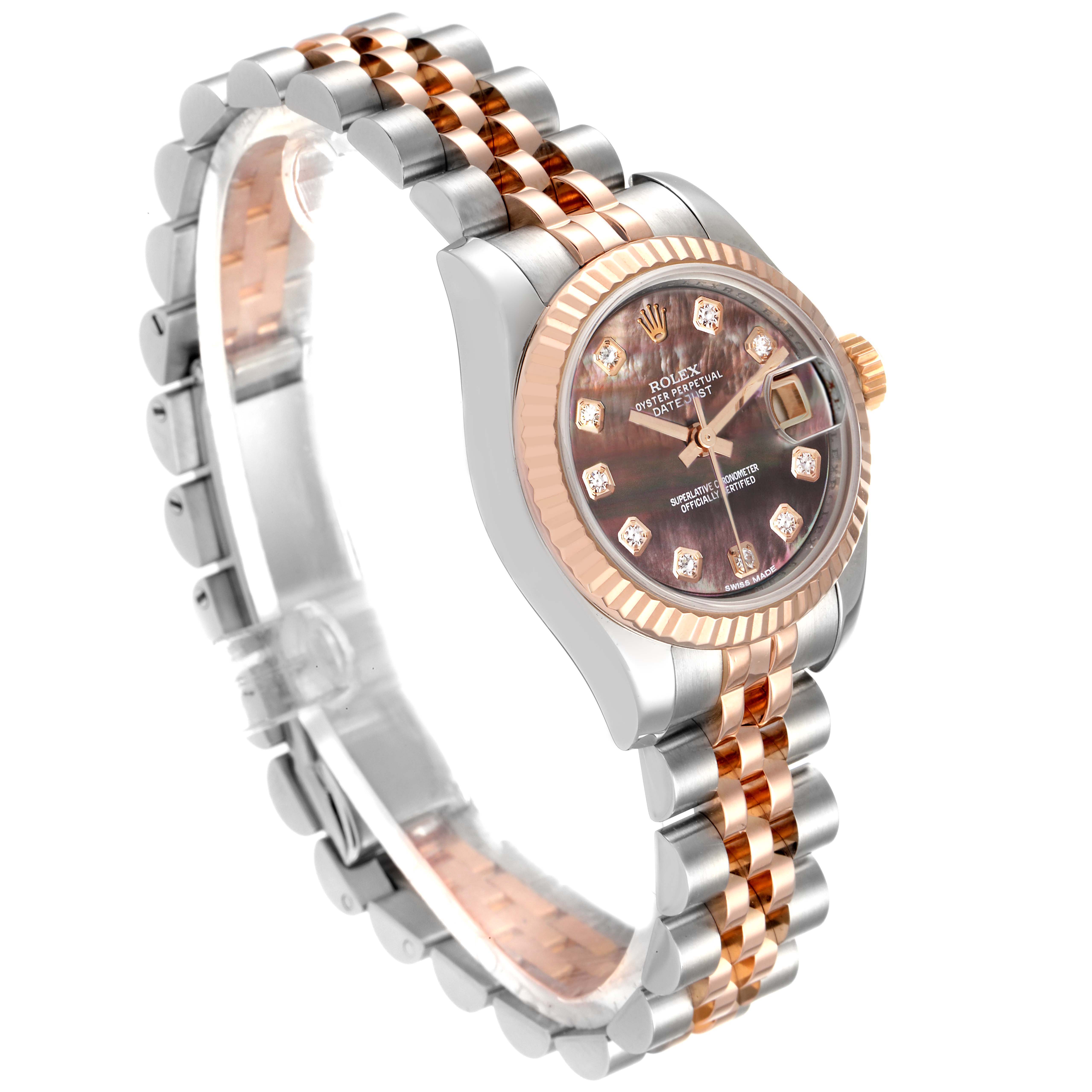 【新品】Her lip to Cherry Pink Pearl Pierces Rolex Lady-Datejust 26 179171-MOPDO White Mother of Pearl