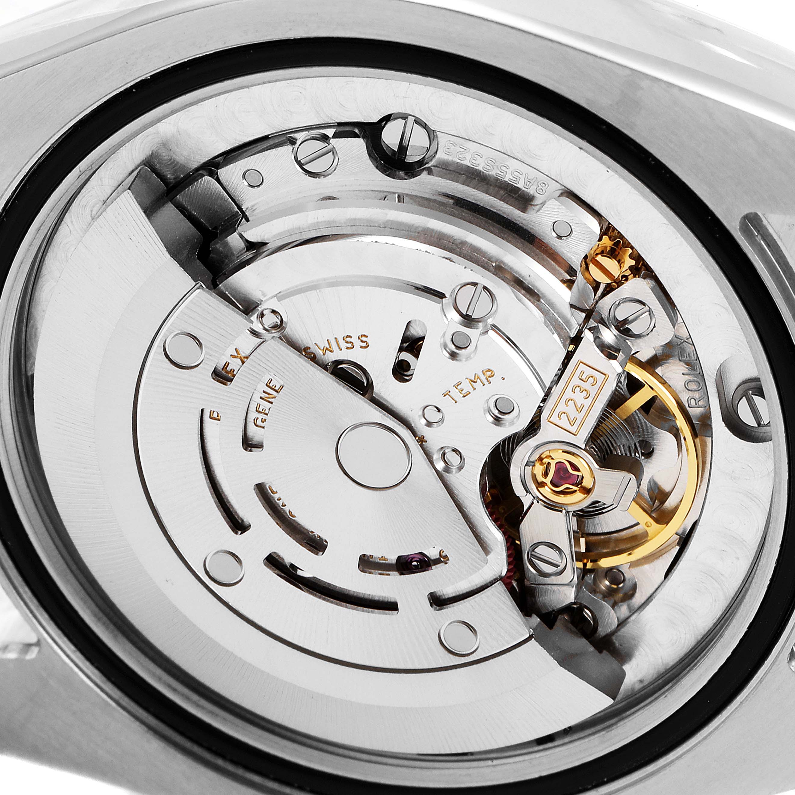 This image shows the internal mechanism of a Rolex Mid-Size 178271 Women's Steel and Gold (two tone) Pink Dial 178271 Women's Steel and Gold (two tone) Pink Dial watch, specifically the movement components, from a close-up angle.