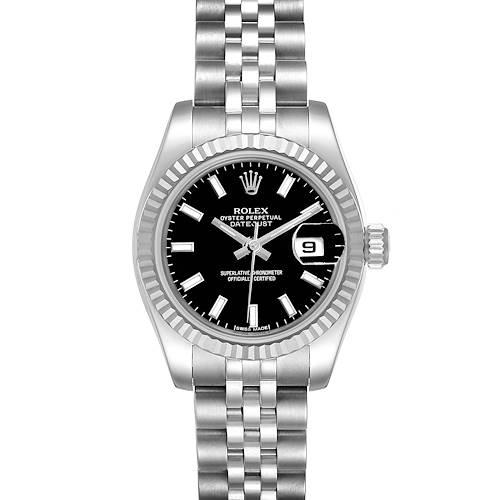 Photo of Rolex Datejust Steel White Gold Black Dial Ladies Watch 179174