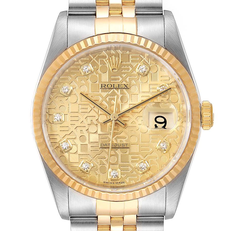 NOT FOR SALE - Rolex Datejust Steel Yellow Gold Jubilee Diamond Dial Mens Watch 16233 Box - 4 LINKS ADDED -- PARTIAL PAYMENT SwissWatchExpo