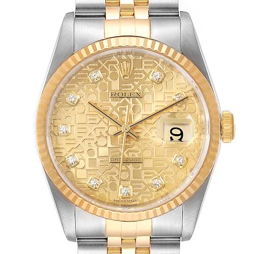 Photo of NOT FOR SALE - Rolex Datejust Steel Yellow Gold Jubilee Diamond Dial Mens Watch 16233 Box - 4 LINKS ADDED -- PARTIAL PAYMENT