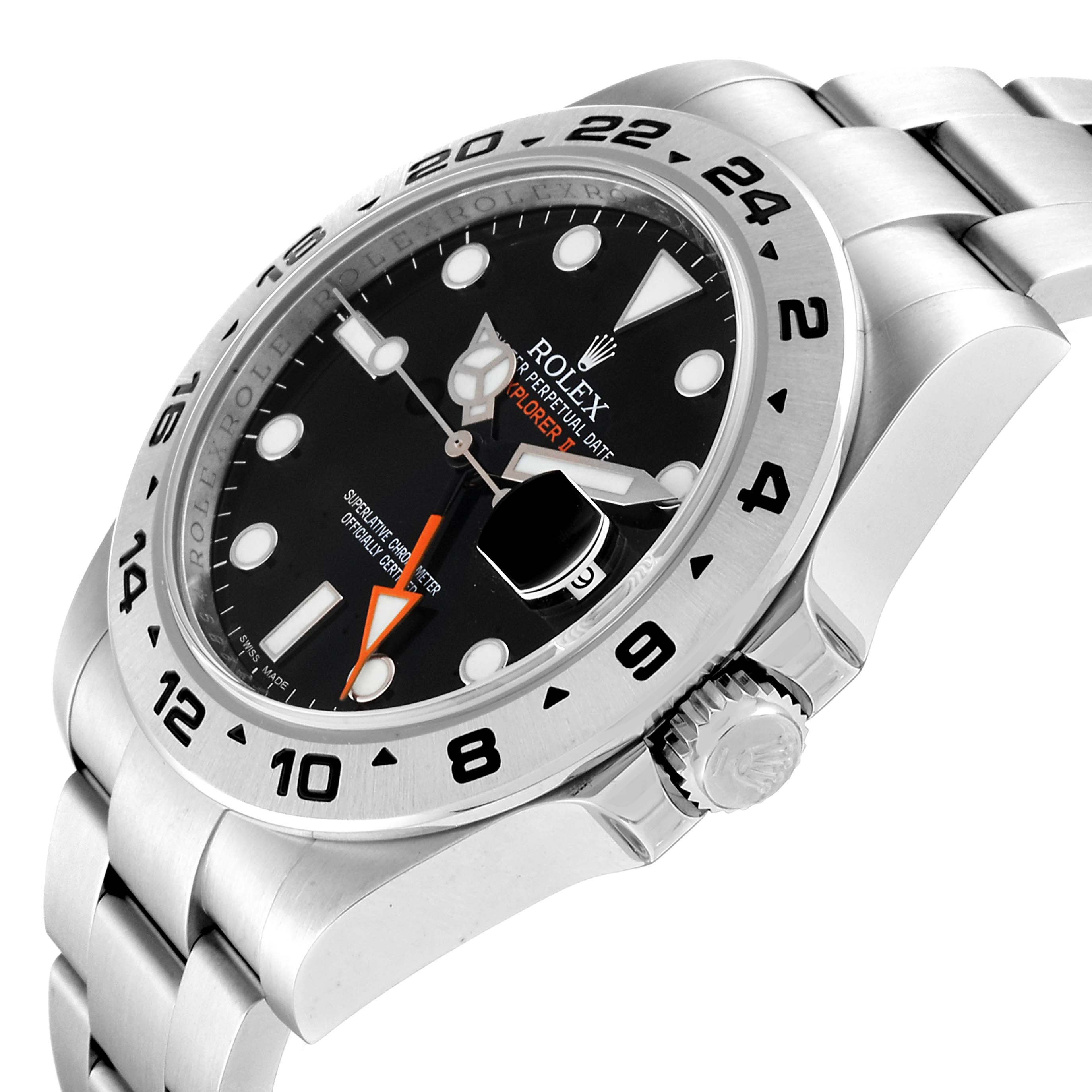 The image shows a side-angle view of the Rolex Explorer 216570 Men
s Stainless Steel Black Dial 216570 Men
s Stainless Steel Black Dial watch, highlighting its dial, bezel, and part of the bracelet.