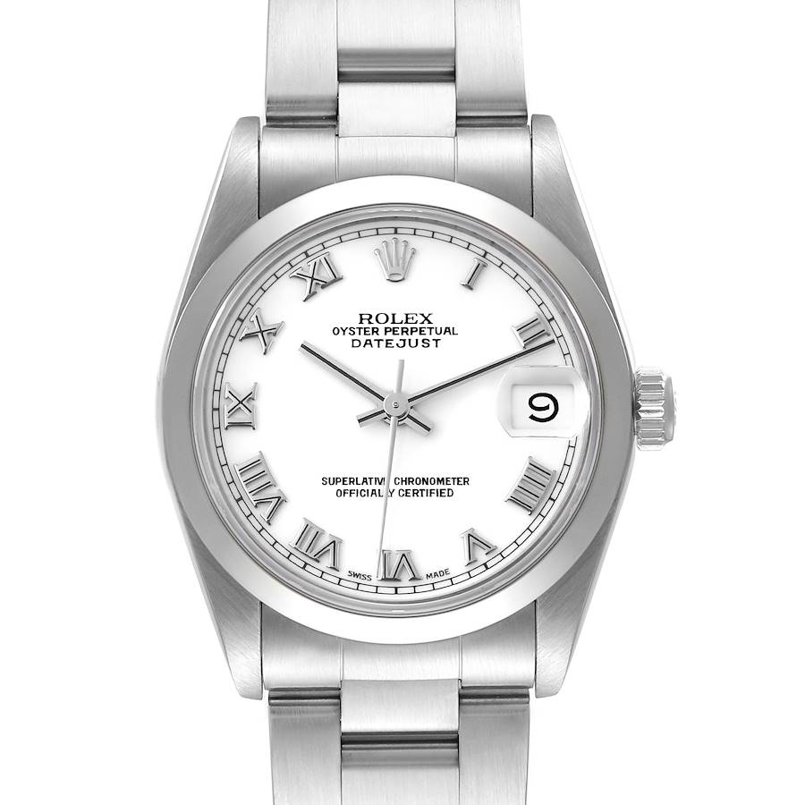 Rolex Midsize Datejust 31 White Dial Ladies Steel Watch 68240 Box Papers SwissWatchExpo